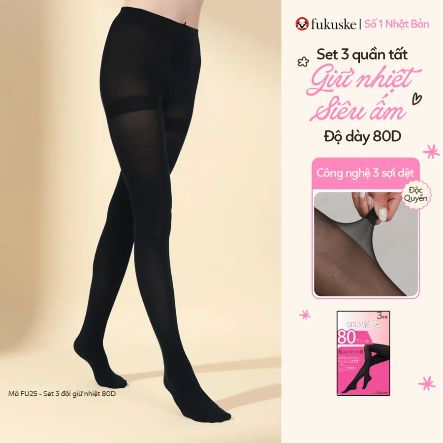 Set 3 quần tất Daily dày 80D – Bó